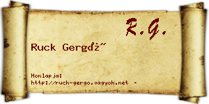 Ruck Gergő névjegykártya